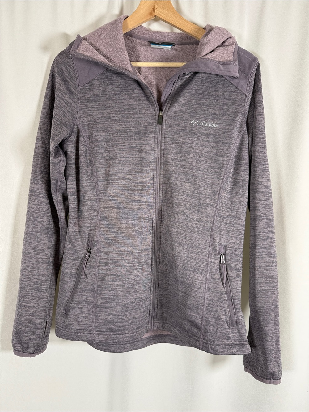 Columbia Women's Heathered Lavender Full-Zip Hooded Jacket